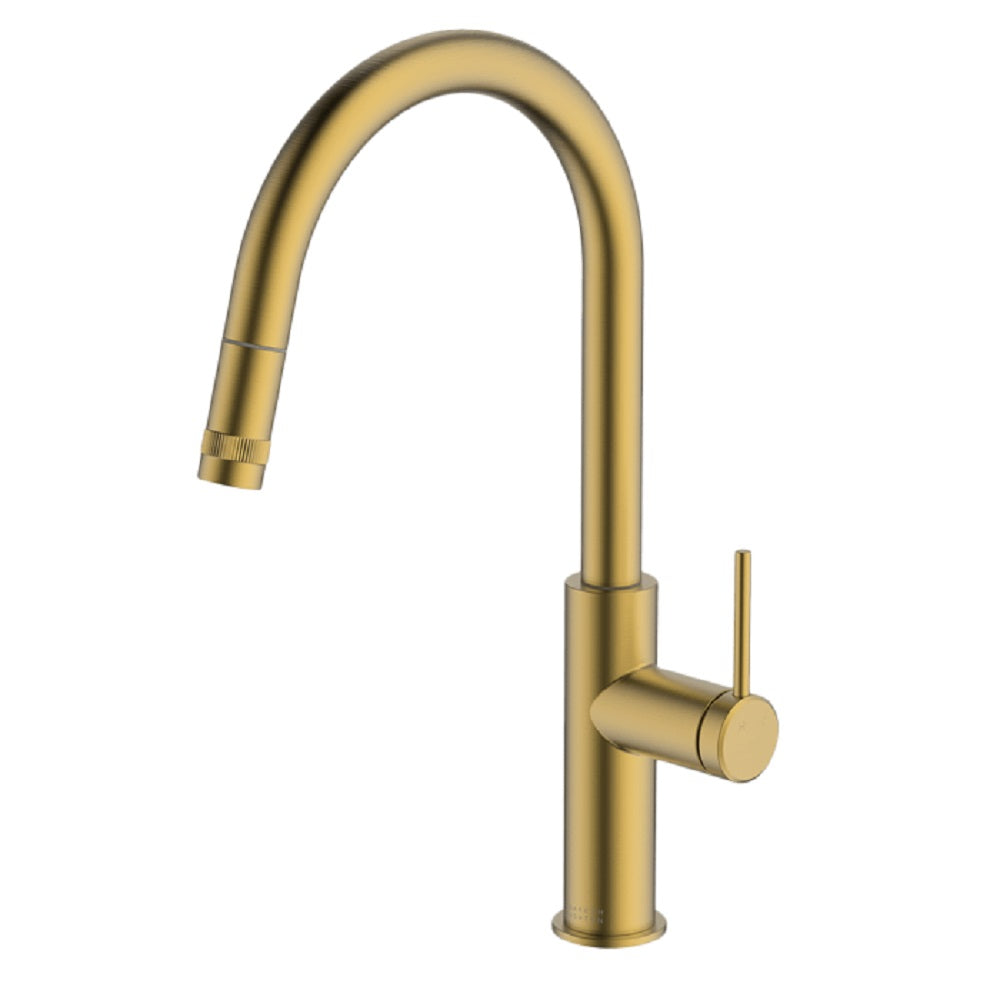 Abey Poco Kitchen Mixer, Pullout, Brushed Brass, 6K1-BB