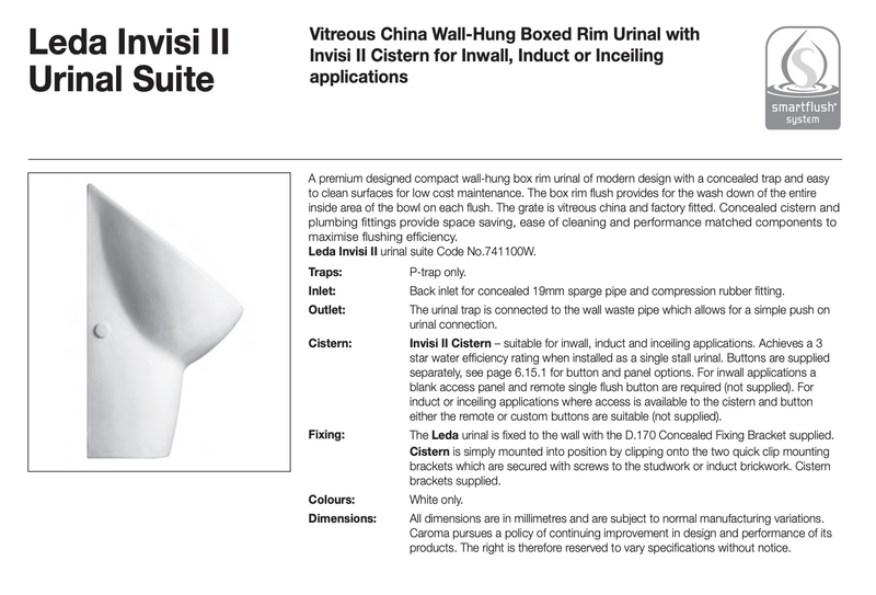 Caroma 741100W Leda Invisi Series II Urinal Suite - Special Order