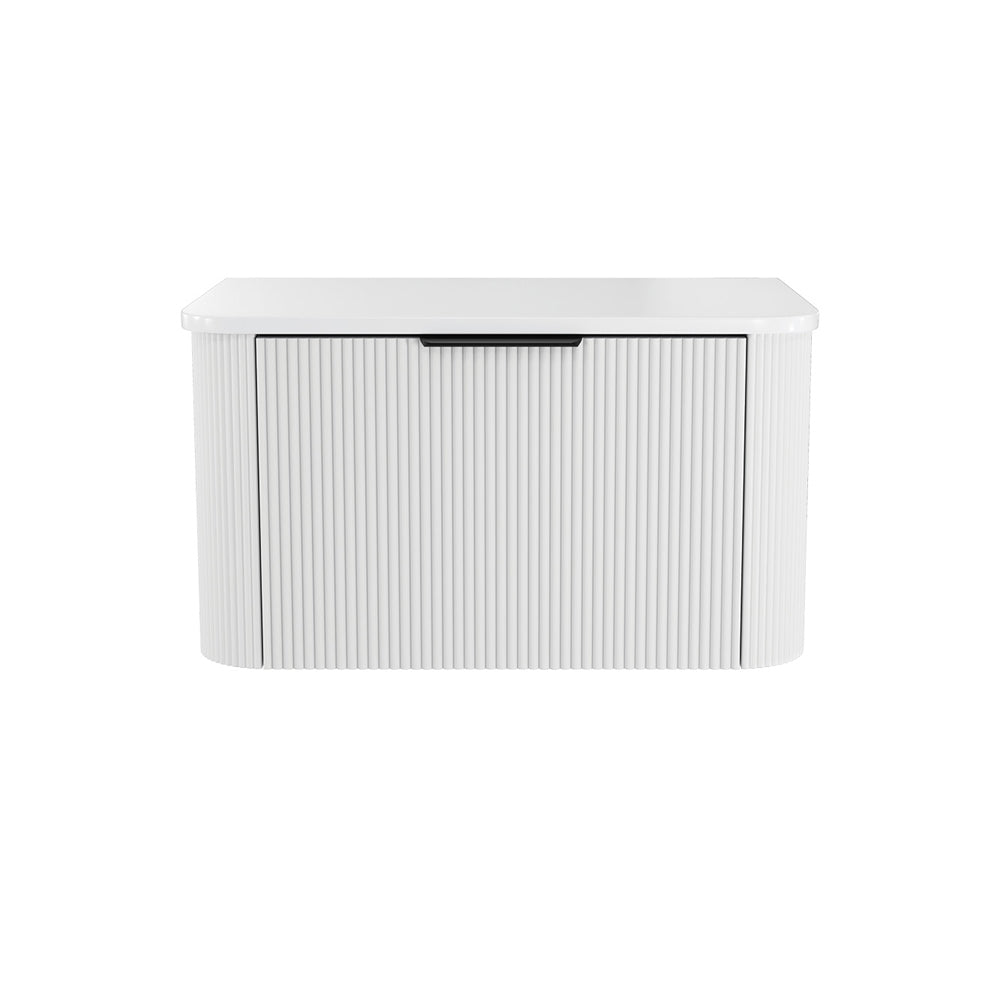 Fienza 75UW-C Minka Curved Satin White 750 Wall Hung Cabinet