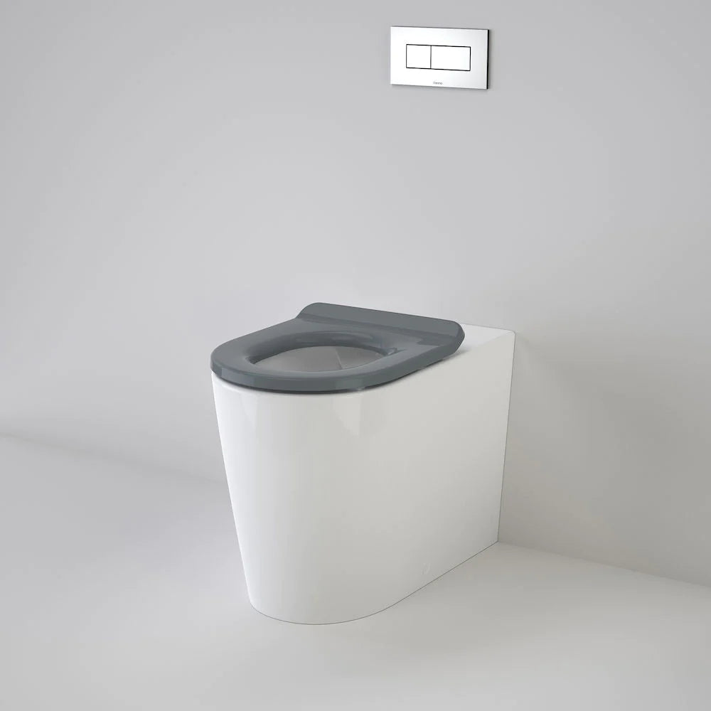 Caroma 766300AG Liano Cleanflush® Invisi Series II® Easy Height Wall Faced Suite with Liano Care Single Flap Seat - Anthracite Grey (with GermGard®) - Special Order