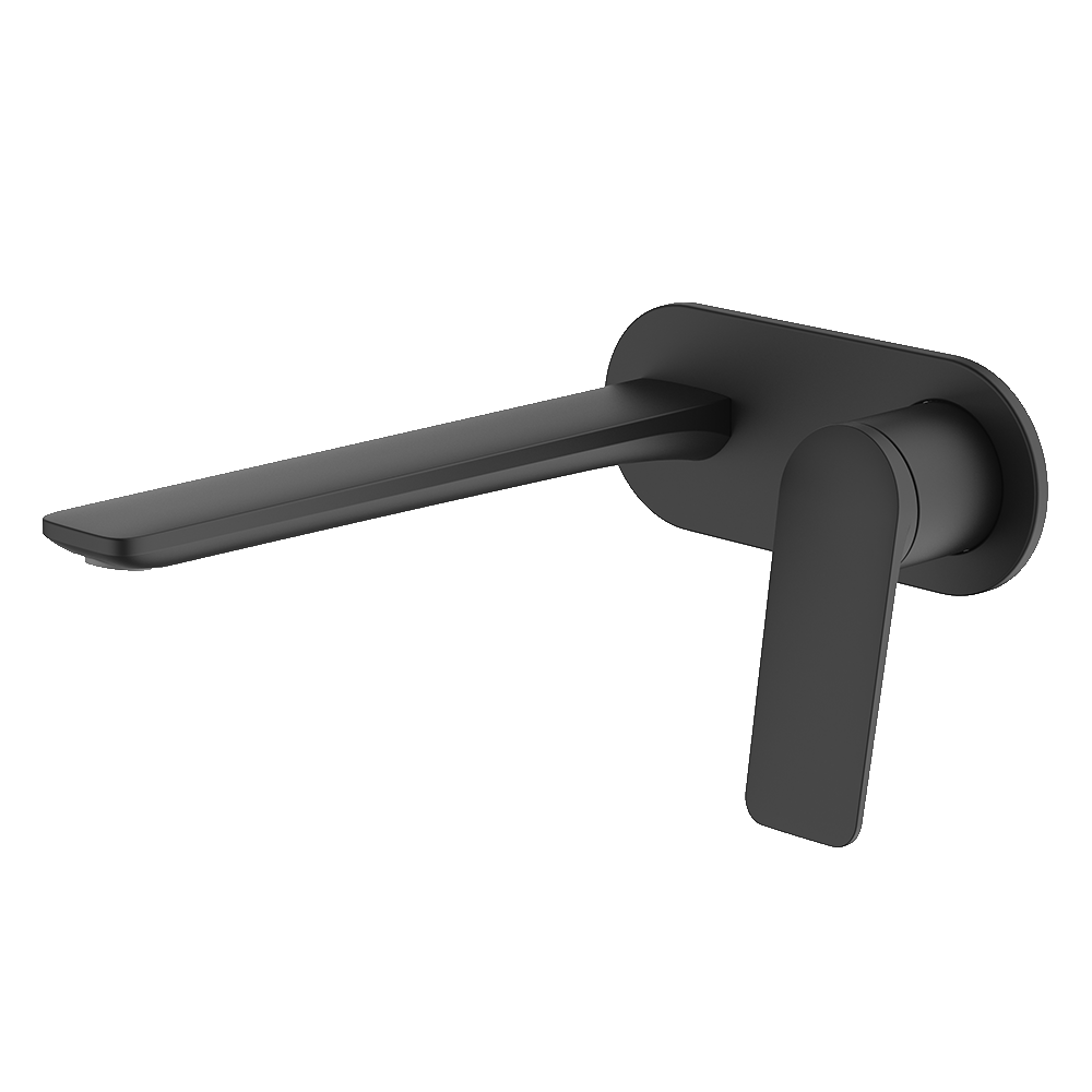 Abey Vela Wall Bath/Basin Spout Set, 220mm, Black, 7B-WS220-B