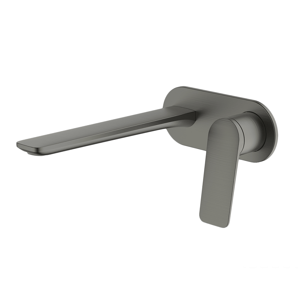 Abey Vela Wall Bath/Basin Spout Set, 220mm, Gunmetal, 7B-WS220-GM