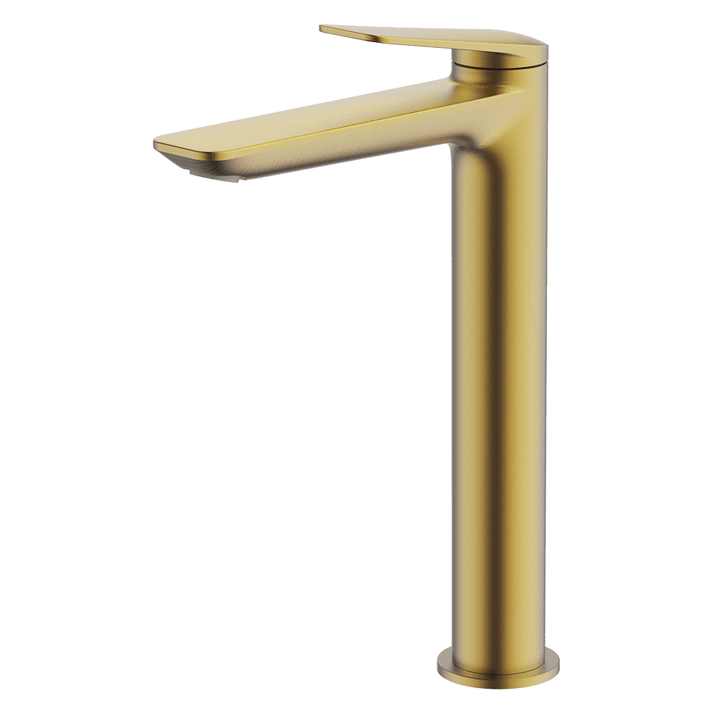 Abey Vela High Basin Mixer, Brushed Brass, 7B2-BB
