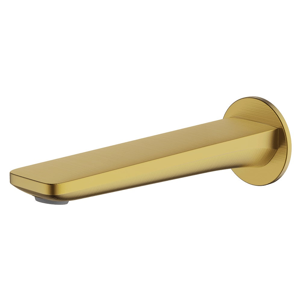 Abey Vela Wall Spout, 165mm, Brushed Brass, 7S-C165-BB