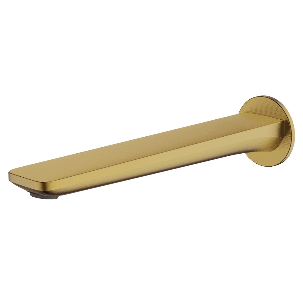 Abey Vela Wall Spout, 220mm, Brushed Brass, 7S-C220-BB