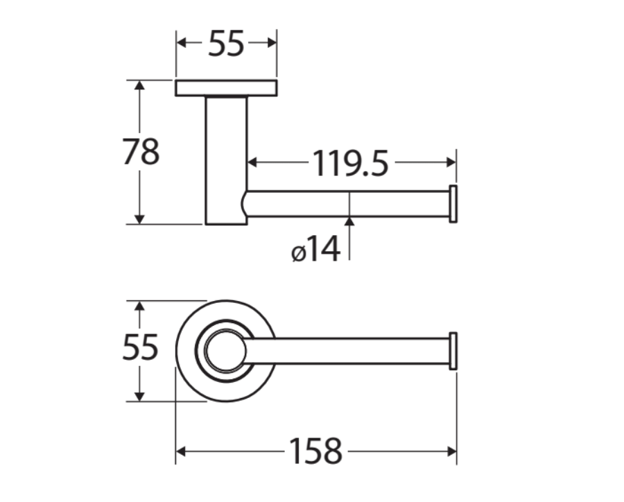 Fienza 82803MW Kaya Roll Holder, Matte White