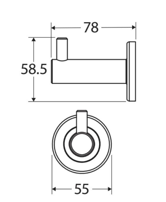 Fienza Kaya Robe Hook Chrome 82804 Bathroom Accessories