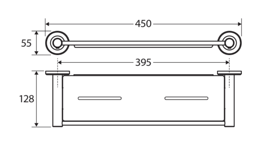Fienza 82807MW Kaya Shower Shelf, Matte White
