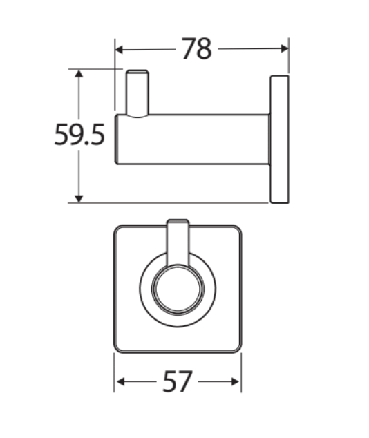 Fienza Sansa Robe Hook Gun Metal 83204Gm Bathroom Accessories