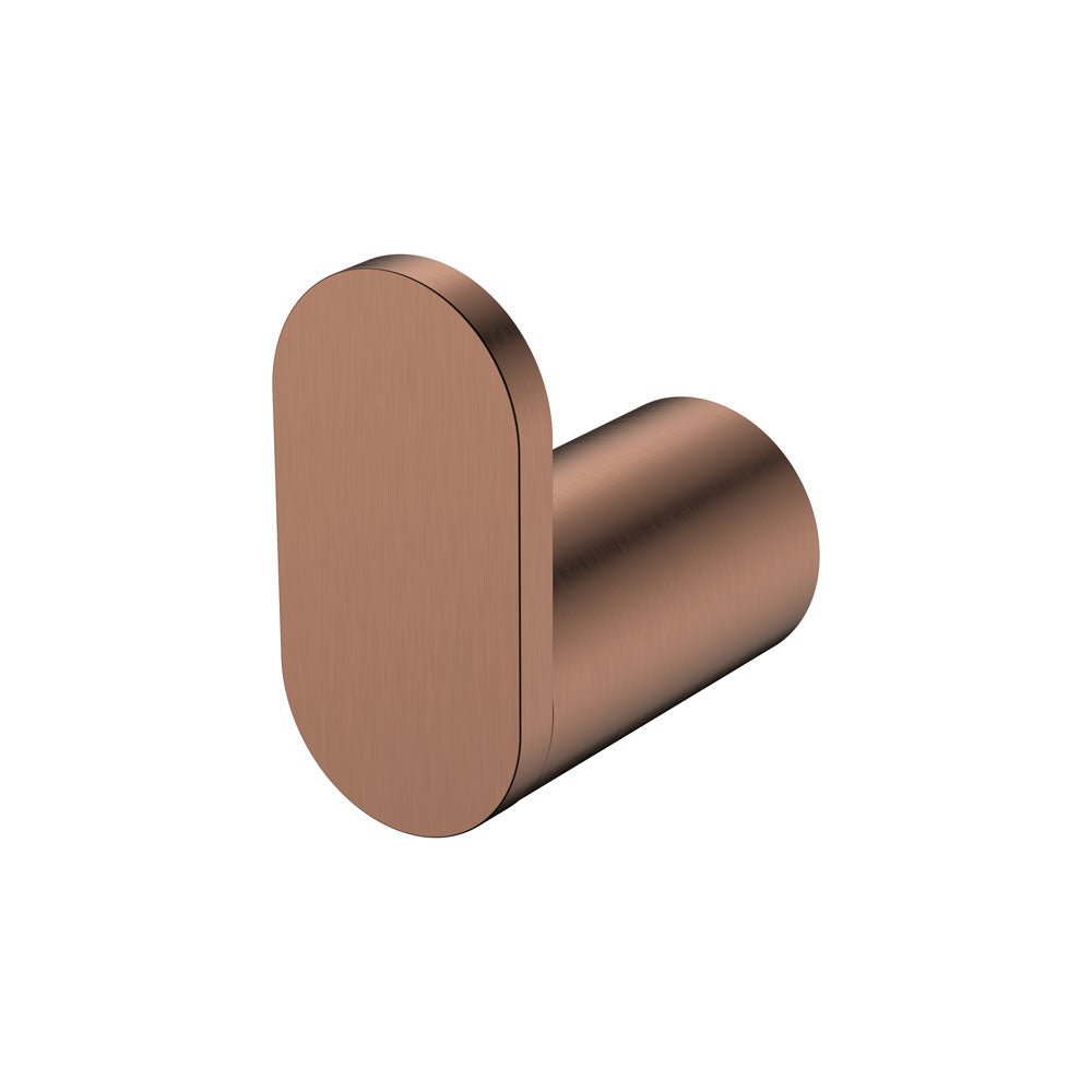 Fienza 88904CO Empire Slim Single Robe Hook, Brushed Copper