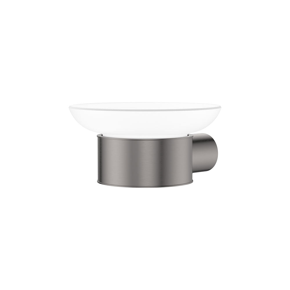 Fienza 88906GM Empire Slim Soap Holder Glass Dish, Gun Metal