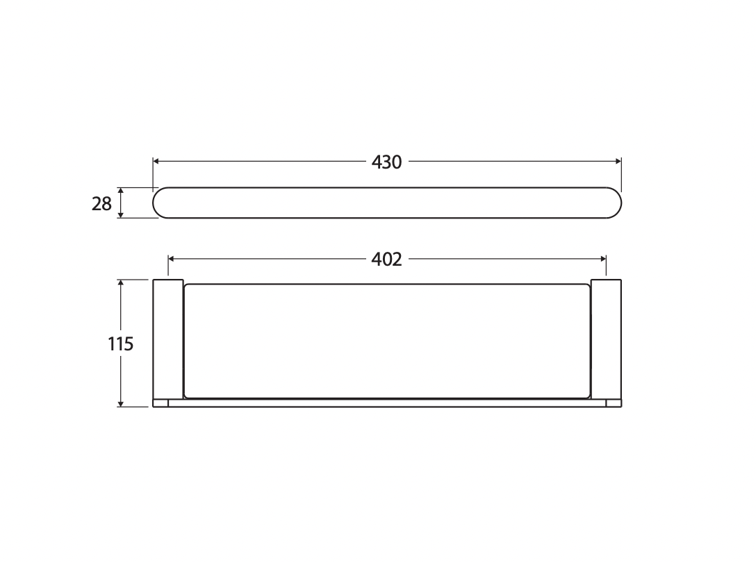 Fienza 88907UB Empire Slim Shower Shelf, Glass, Urban Brass