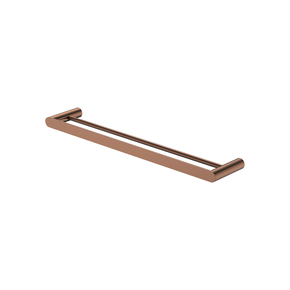 Fienza 88908600CO Empire Slim Double Towel Rail, 600mm, Brushed Copper