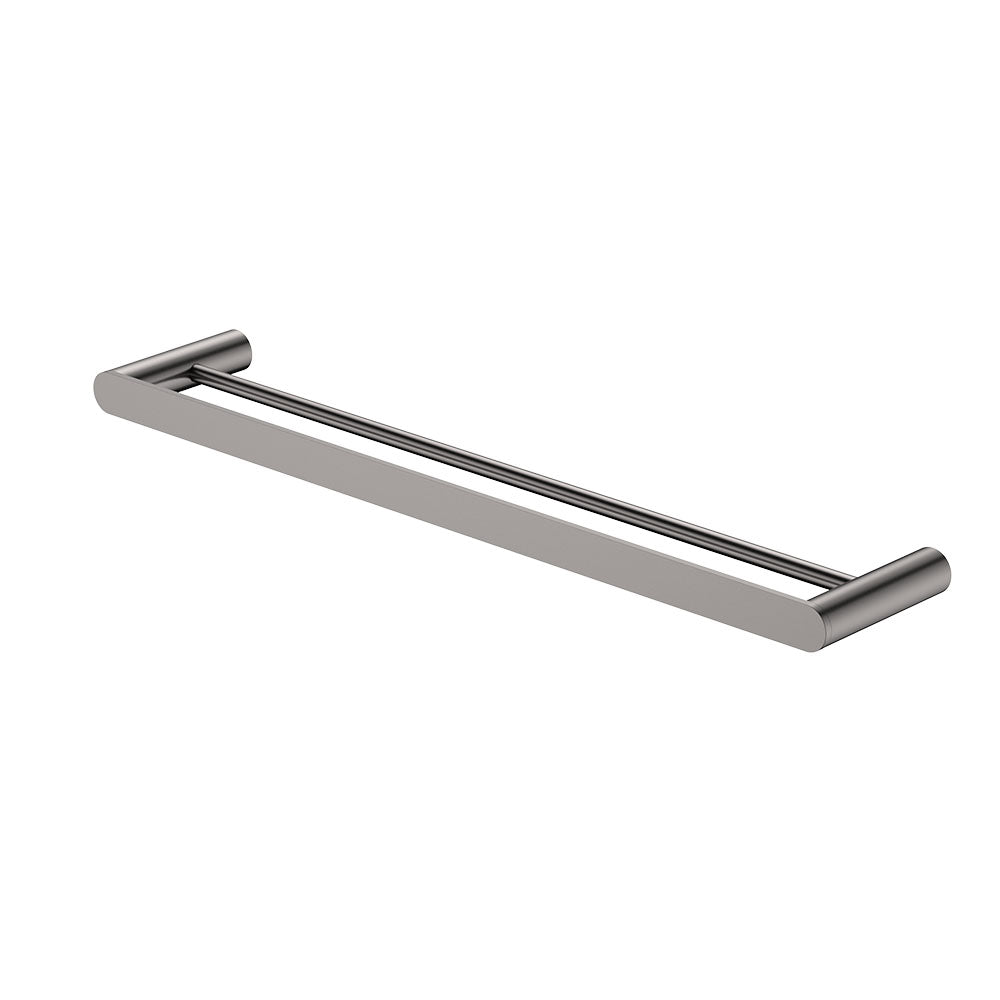 Fienza 88908600GM Empire Slim Double Towel Rail, 600mm, Gun Metal