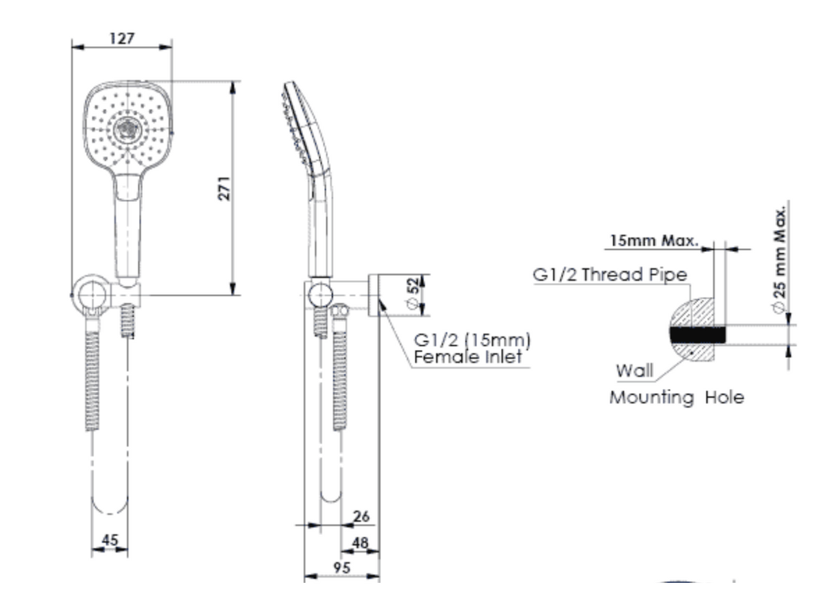 Greens Corban Hand Shower, Chrome, 901930CP