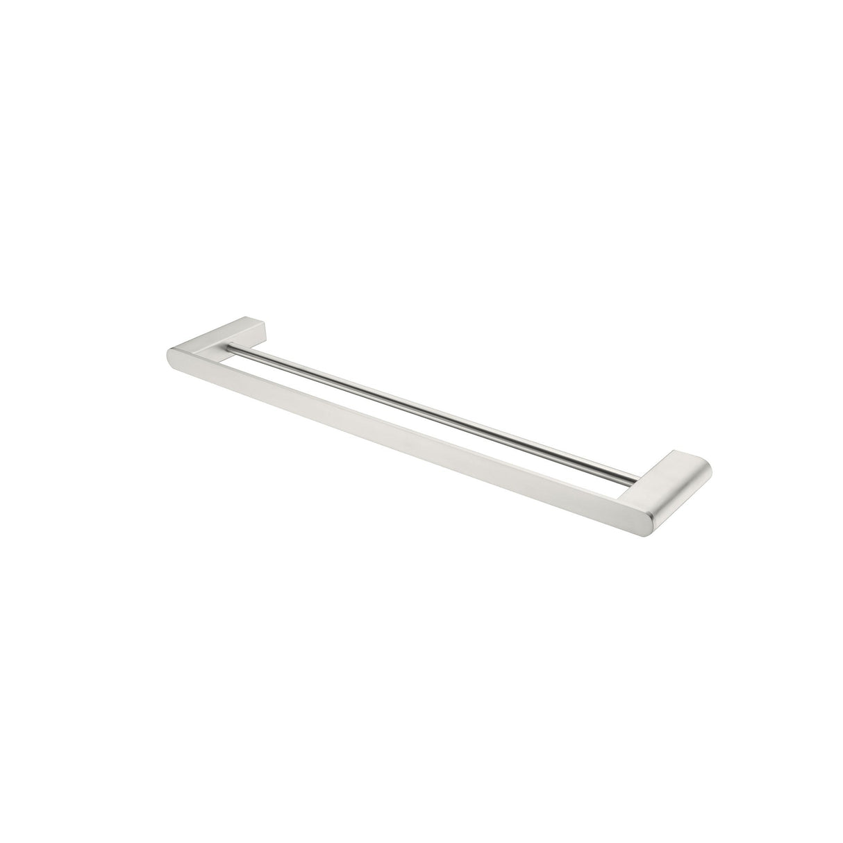 Nero Bianca Double Towel Rail - Brushed Nickel
