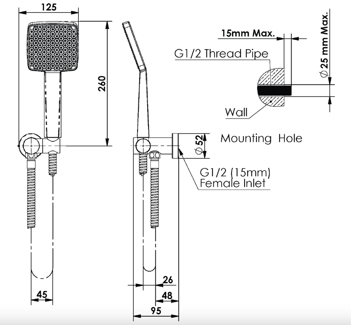 Greens Glide Syntra Rainboost Hand Shower, PVD Brushed Brass, 90403589BB