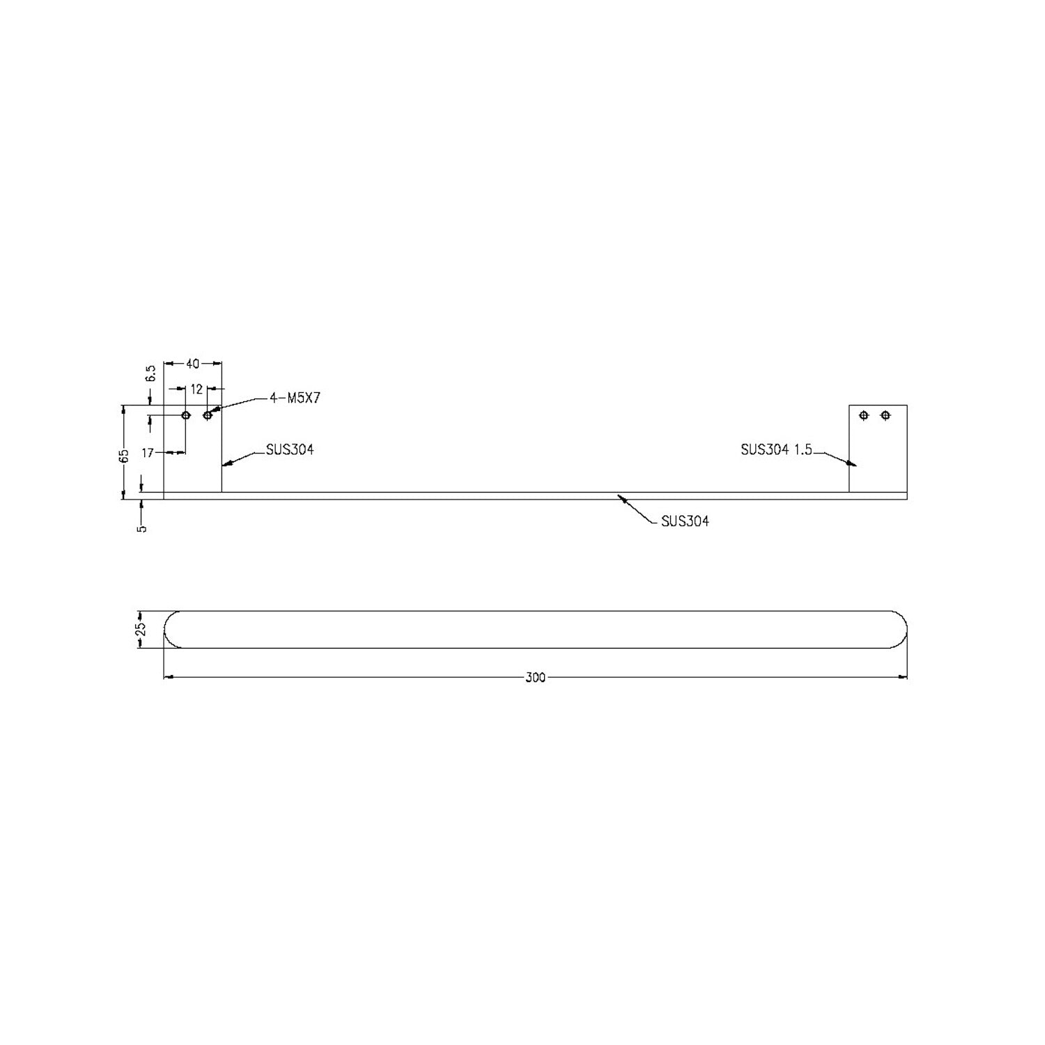 Nero NR9080MB Bianca Hand Towel Rail - Matte Black