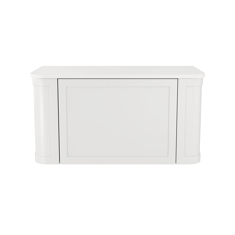 Fienza 90CM Mila Curved Satin White 900 Wall Hung Cabinet