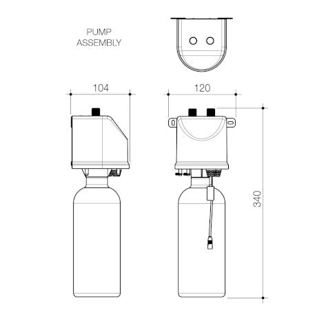 Caroma 96391B Liano II – Sensor Wall Mounted Soap Dispenser Kit - Matte Black - Special Order