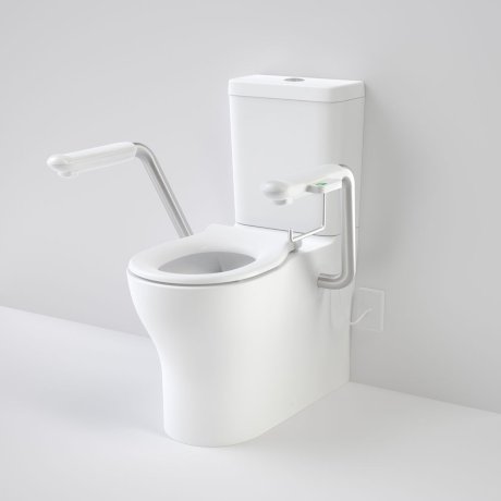 Caroma 985400ARWNCL Opal Cleanflush Easy Height Wall Faced Close Coupled Suite with Single Flap Seat and Nurse Call Armrest Left - Special Order