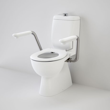 Caroma 987410ARW Caravelle Support Close Coupled Suite with Armrests and Single Flap Seat - White - Special Order