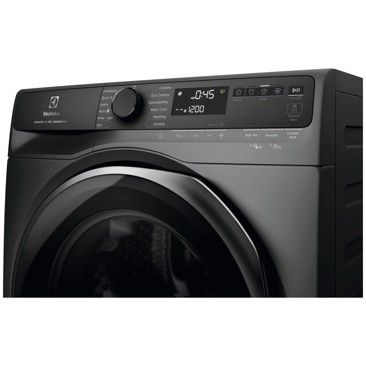 Electrolux EWF1243R7SCS 700 Series 12kg Front Load Washing Machine, Dark Onyx - Electrolux Factory Seconds