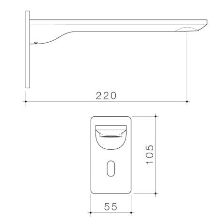 Caroma 99677C6AF Urbane II Sensor 220mm Wall Outlet Kit, Lead Free - Chrome