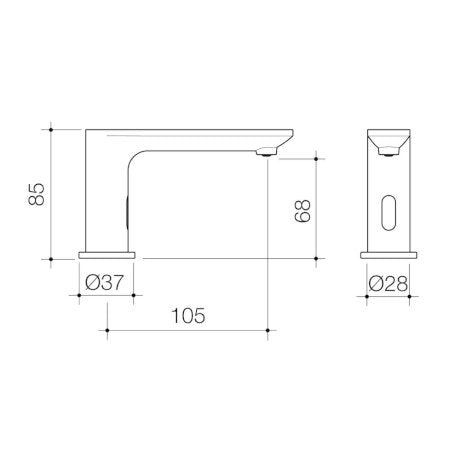 Caroma 99679GM Urbane II – Sensor Hob Mounted Soap Dispenser - Gun Metal
