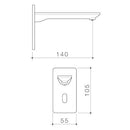 Caroma 99680B Urbane II – Sensor Wall Mounted Soap Dispenser Kit - Matte Black - Special Order