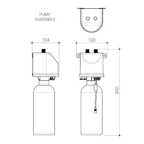 Caroma 99680B Urbane II – Sensor Wall Mounted Soap Dispenser Kit - Matte Black