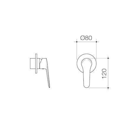 Caroma 99701B Opal Bath/Shower Mixer Trim Kit – Black - Special Order