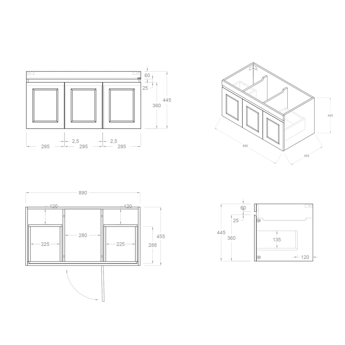Otti Hampton Mark II Wall Hung Vanity - Satin White