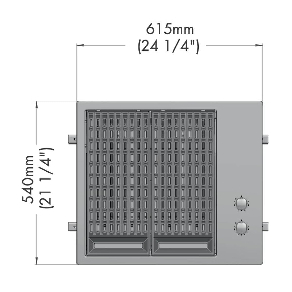 Artusi ABBQMEE3 60cm Built-In Electric Barbecue, Stainless Steel