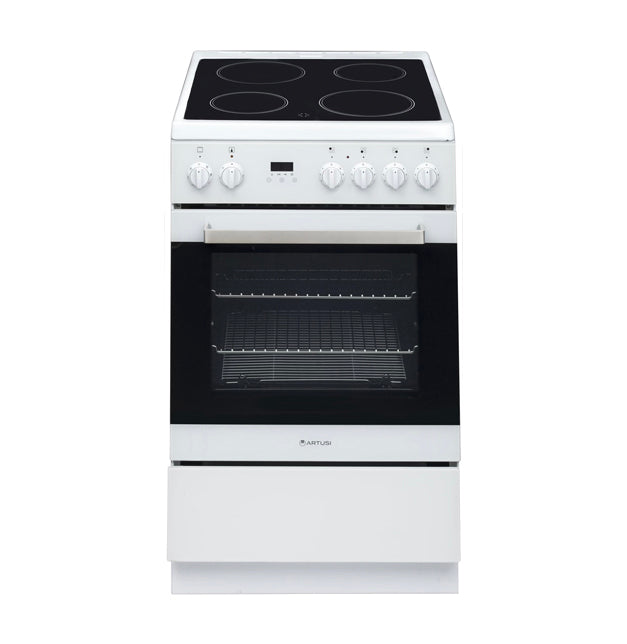 Artusi AFC547W 54cm Electric Freestanding Stove with Ceramic Top, White