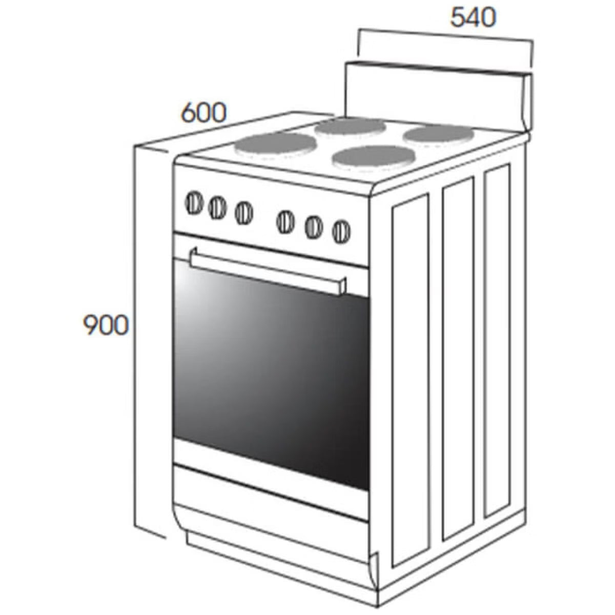 Artusi AFE544W 54cm Electric Freestanding Stove, White