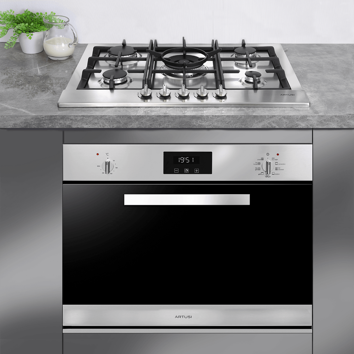 Artusi AGH71XFFD 70cm Stainless Steel Gas Cooktop