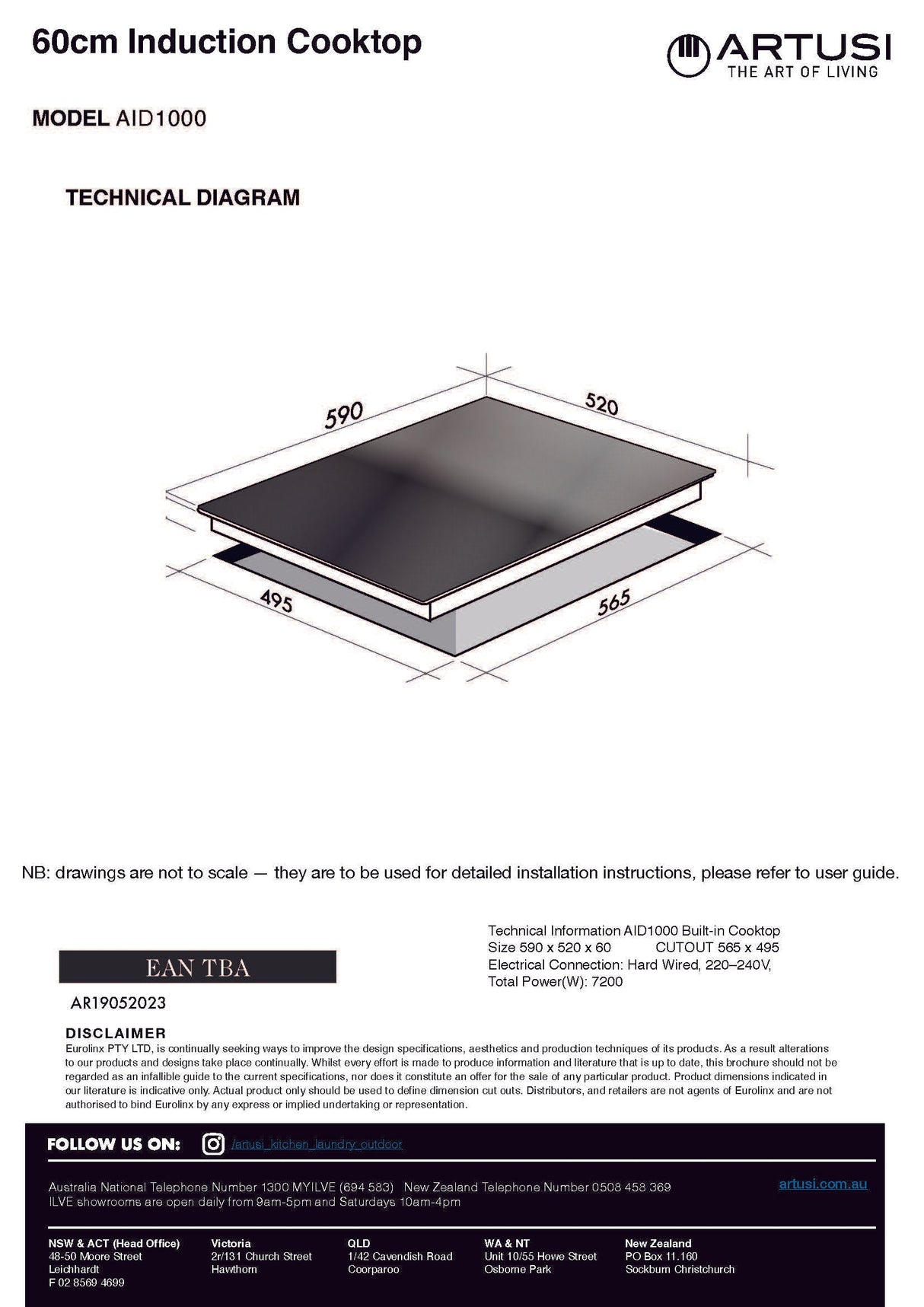 Artusi AID1000 60cm Induction Cooktop