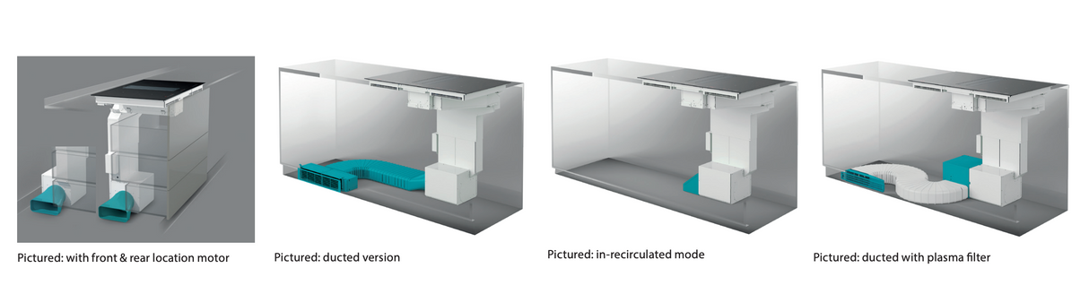 Artusi AID864DD 86cm 4 Zone Induction Cooktop with Built-In Extraction, Black