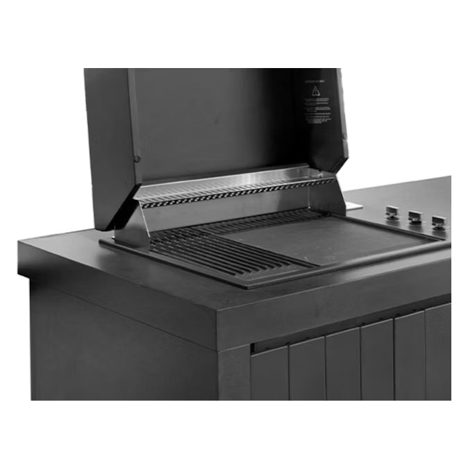 Artusi AOKP2BEVICE Piazza 3-Burner Outdoor Kitchen with Beverage Cooler and Ice Maker