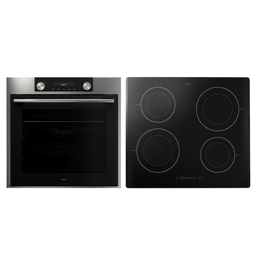 ASKO 60cm Stainless Steel Electric Oven & Induction Cooktop Bundle, ASKO01 - New Clearance