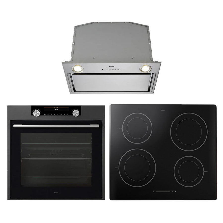 ASKO 60cm Anthracite Electric Oven, Induction Cooktop & Undermount Rangehood Bundle, ASKO04 - New Clearance
