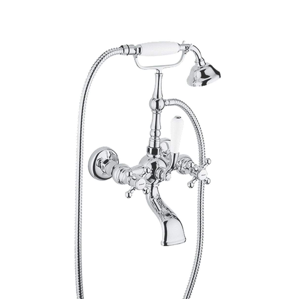 Abey Armando Vicario Provincial Floor Wall Bath Filler Chrome, 700006