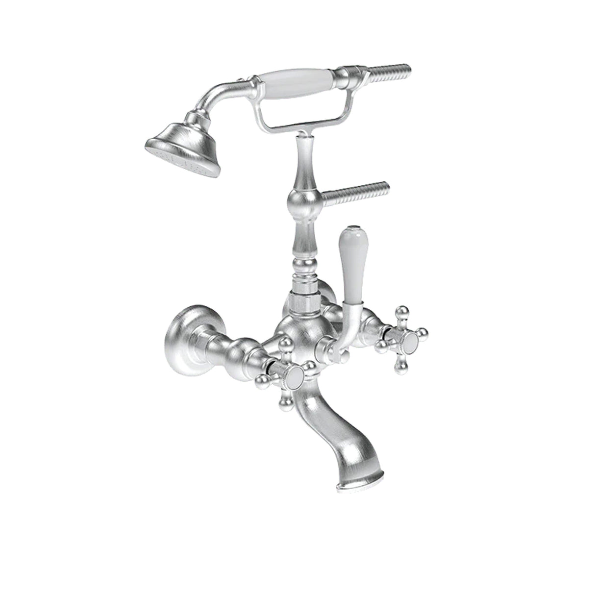 Abey Armando Vicario Provincial Floor Wall Bath Filler Brushed Nickel, 700006BN