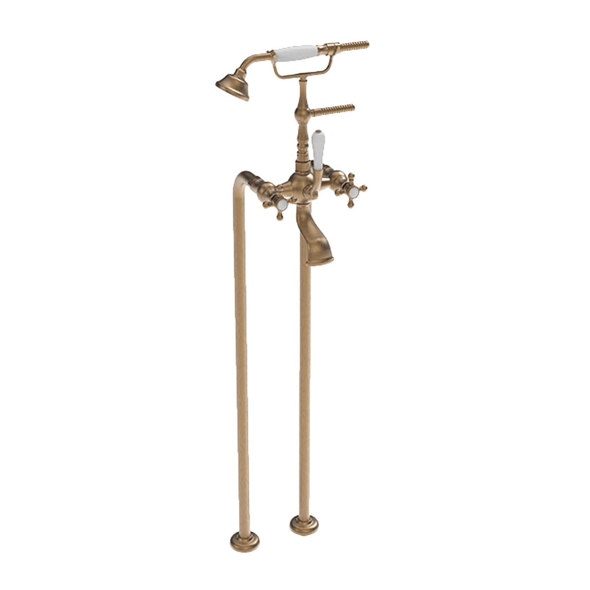 Abey Armando Vicario Provincial Floor Mounted Bath Filler, Bronze, 700007BR