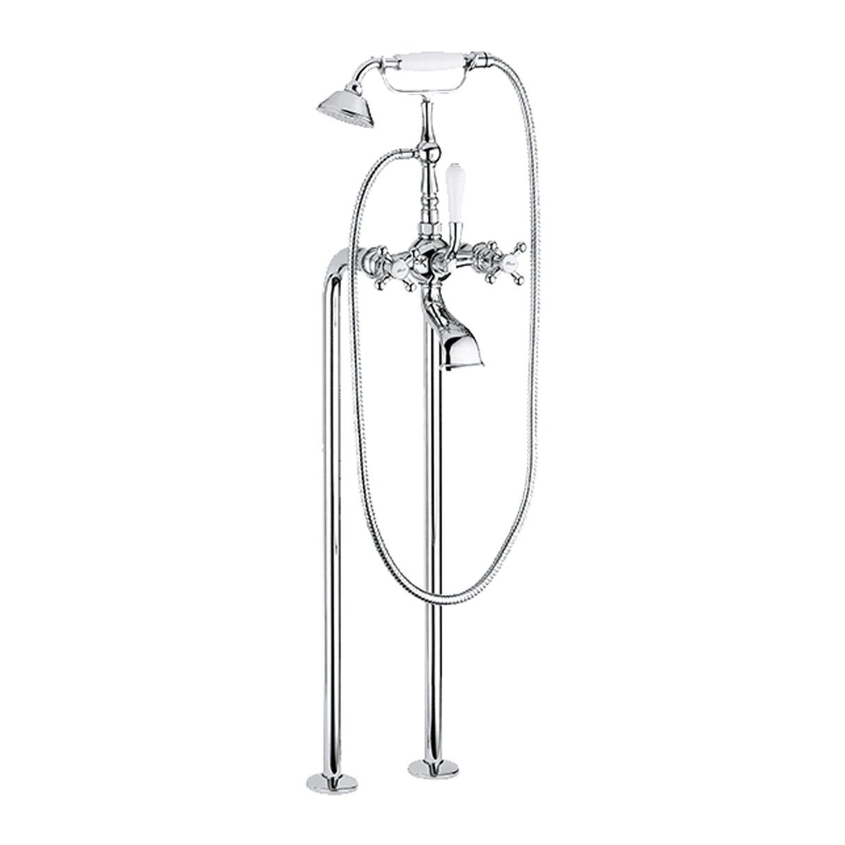 Abey Armando Vicario Provincial Floor Mounted Bath Filler Chrome, 700007