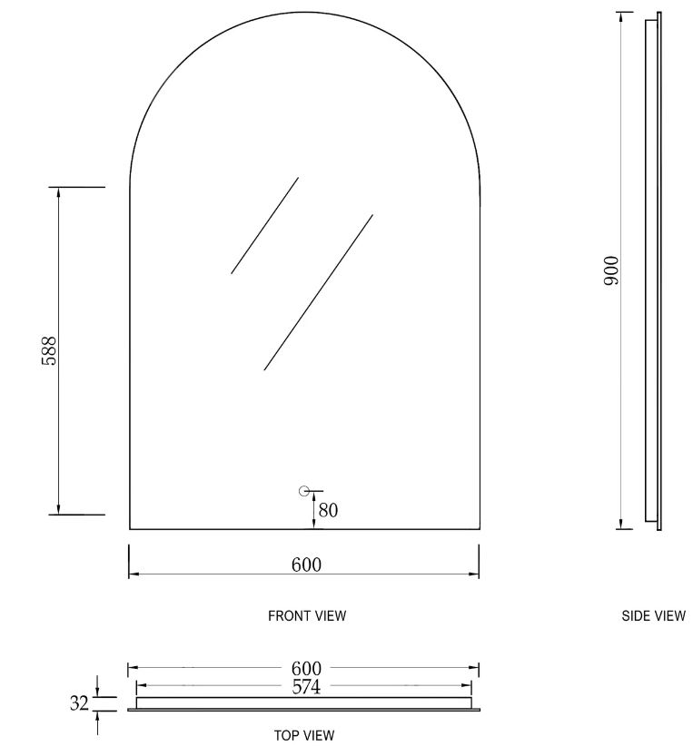 Otti LED-AR9060N LED Archie 900x600mm Mirror
