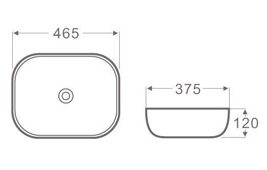 Otti IS4098 Artis 98 465x375x120 Oval Above Counter Basin