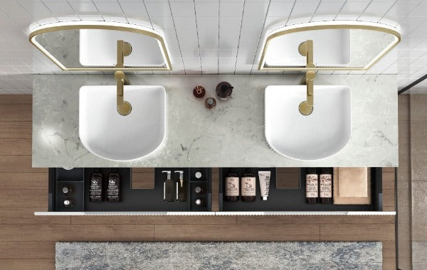 Aulic Cyrus Arch Basin with V Groove 415mm x 365mm - Matte White, XECB-102MW