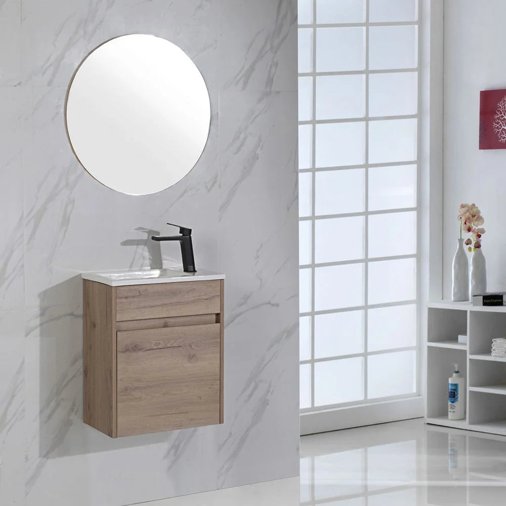 Aulic Revit 450mm Wall Hung Vanity With Ceramic Top, CAWH20-465-CT26